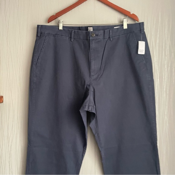GAP Essential Khaki Pants Straight Taper Vintage Navy Blue Stretch Men’s 42 X 34 - Picture 3 of 12